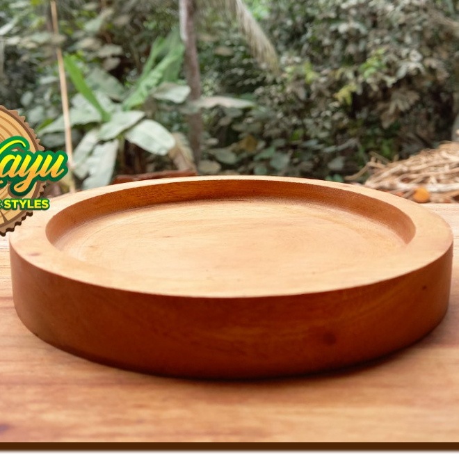 Alas mangkok wood plate 14 cm tatakan piring nampan kayu wooden tray