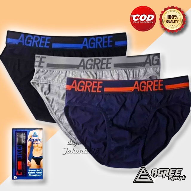 Celana Dalam Pria Agree 2325 Karet Boxer isi 3