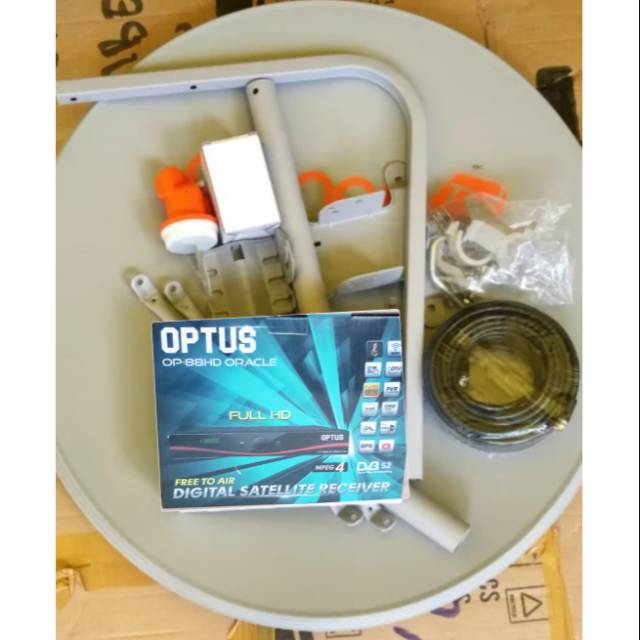 parabola ninmedia 60cm lengkap receiver optus oracle