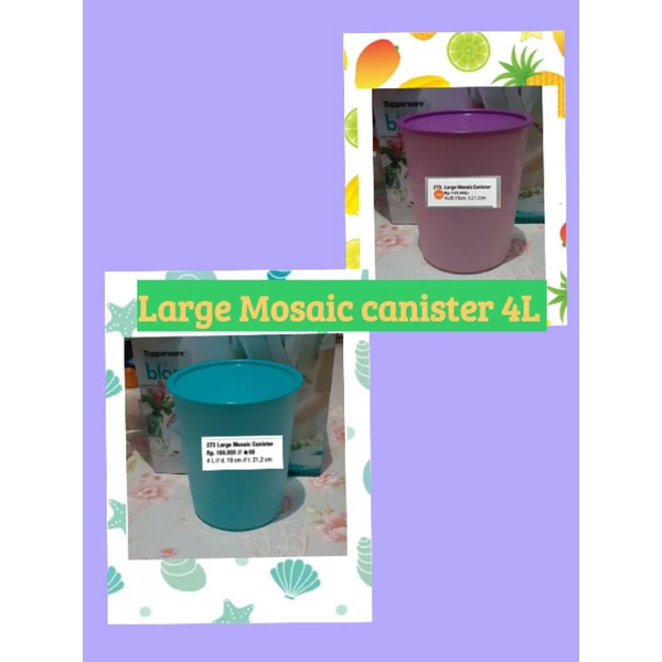 Large Mosaic canister Tupperware