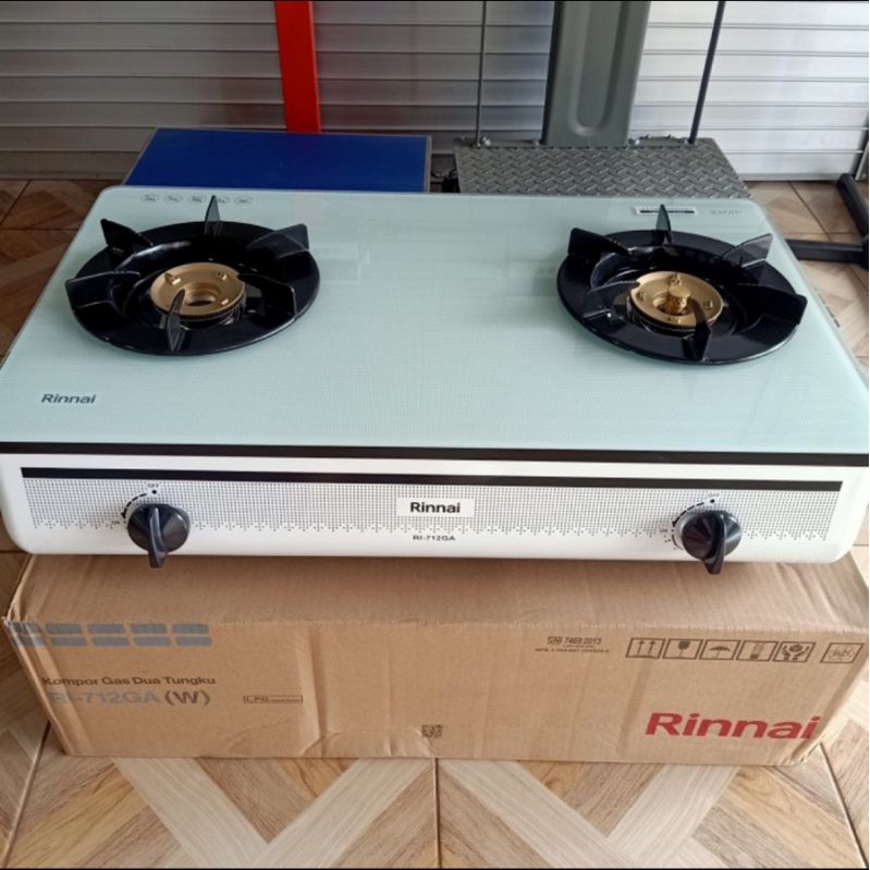 Kompor Gas Rinnai 2 Tungku RI 712GA / RI712GA / 712 GA White