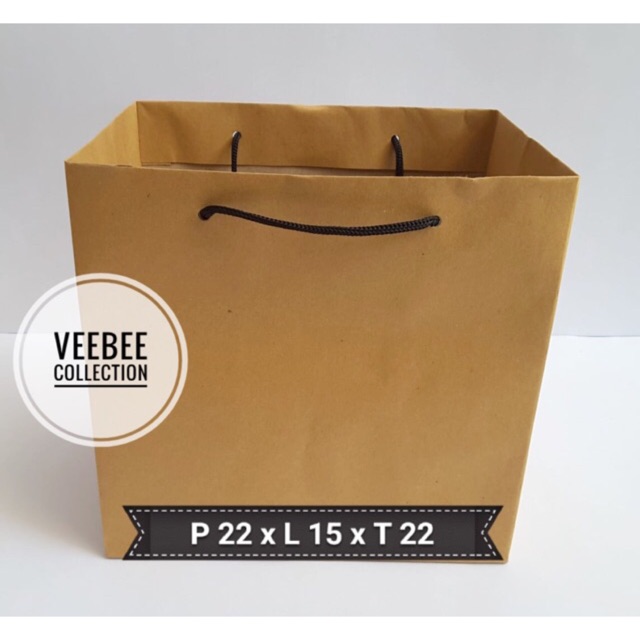 

Paperbag 22x15x22 kraft/ tas kertas sovenir/ tas sovenir/ paperbag