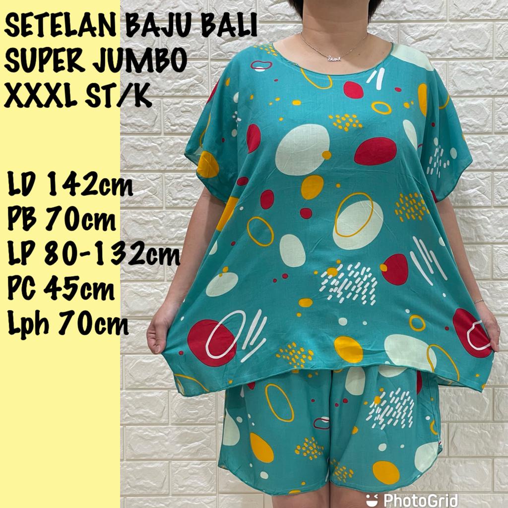 SETELAN BAJU BALI SUPER JUMBO XXXL MOTIF ST/K