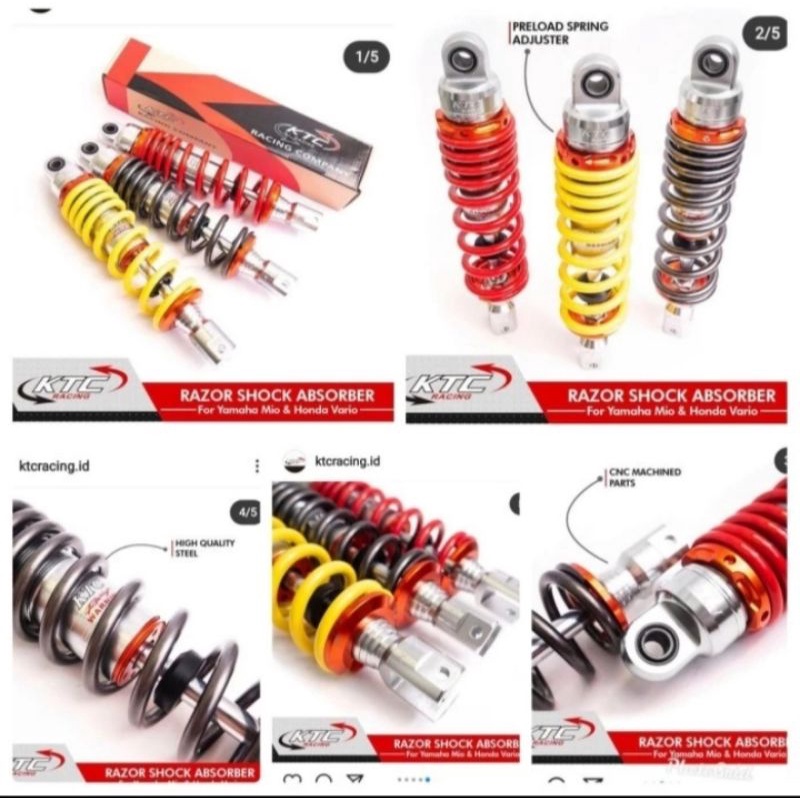 shock ktc mio vario beat scoopy mio soul vario 125 original ktc racing