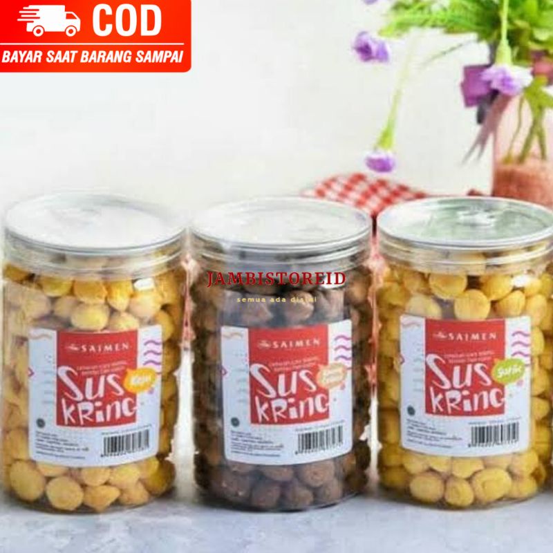 

(JAMBISTOREID) JAMBI LANGSUNG KIRIM Kue Soes Kering Premium Saimen All Varian Sus Coklat Kacang Garlic Toples Jambi