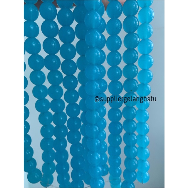 Bahan renceng BLUE SEA CAT EYE 10mm mata kucing BIRU LAUT TANPA JARONG