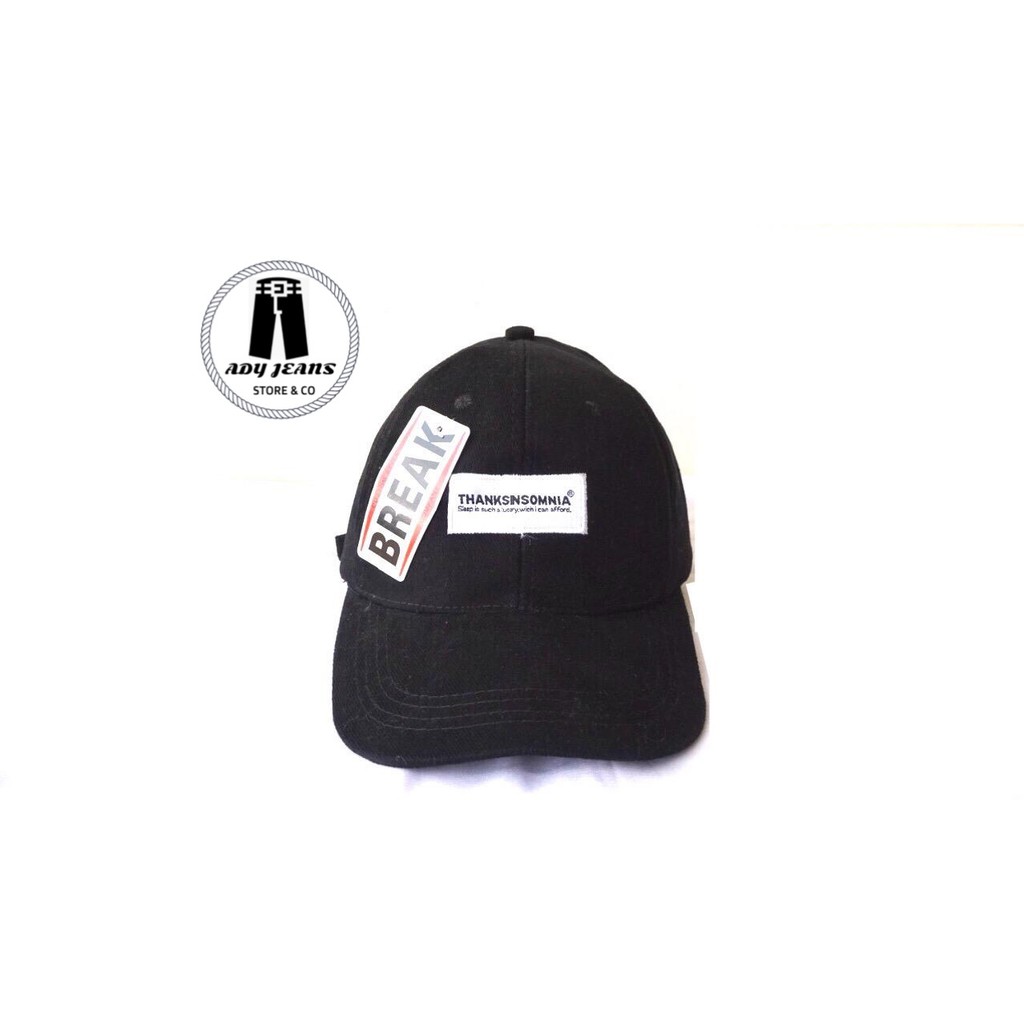 TOPI DISTRO PRIA/TOPI BASEBALL THANKSINSOMNIA LABEL PUTIH