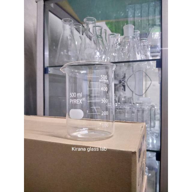 Beaker Glass 500ml - Gelas Kimia 500ml Pyrex Class A