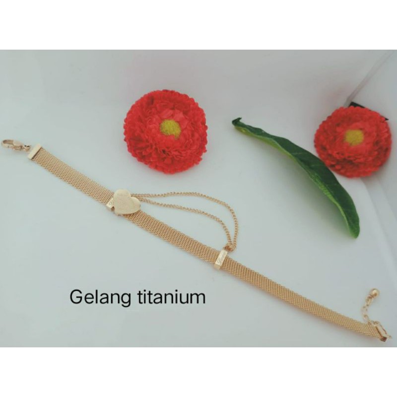 Fourfashion Gelang Titanium Pasir Love RoseGold Kekinian S098