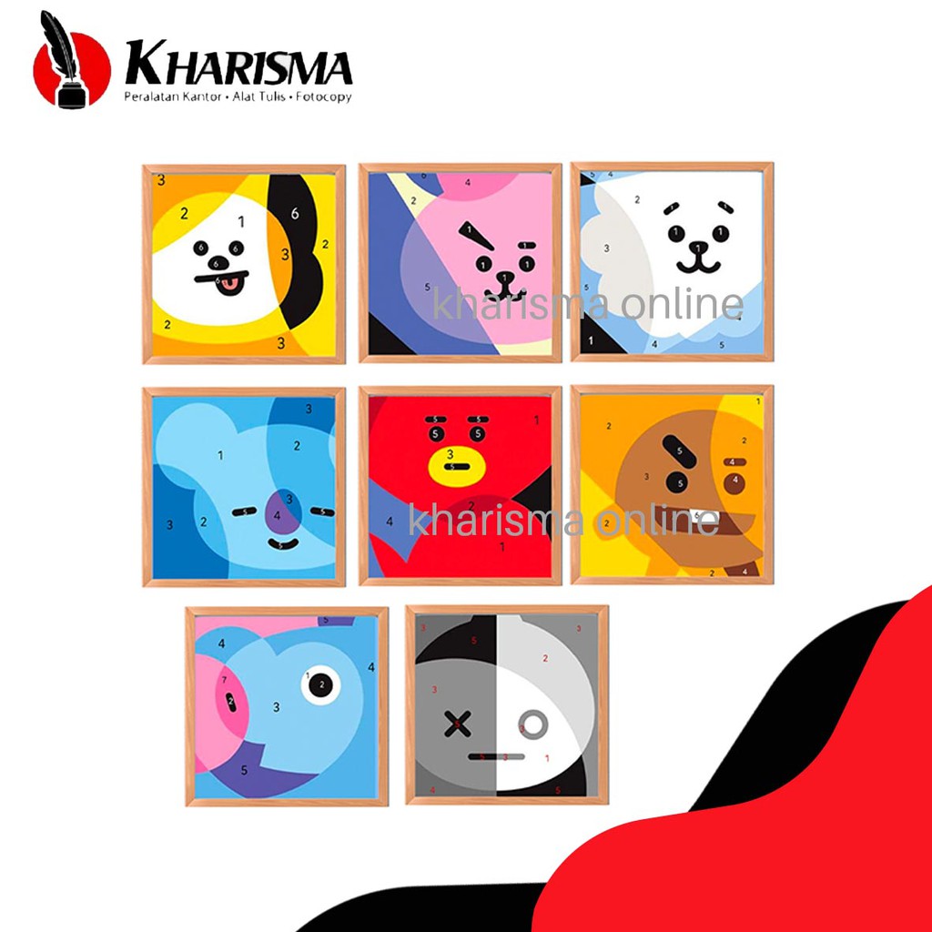 

Paint By Number Kit BT21 BTS Kanvas 20 x 20 cm