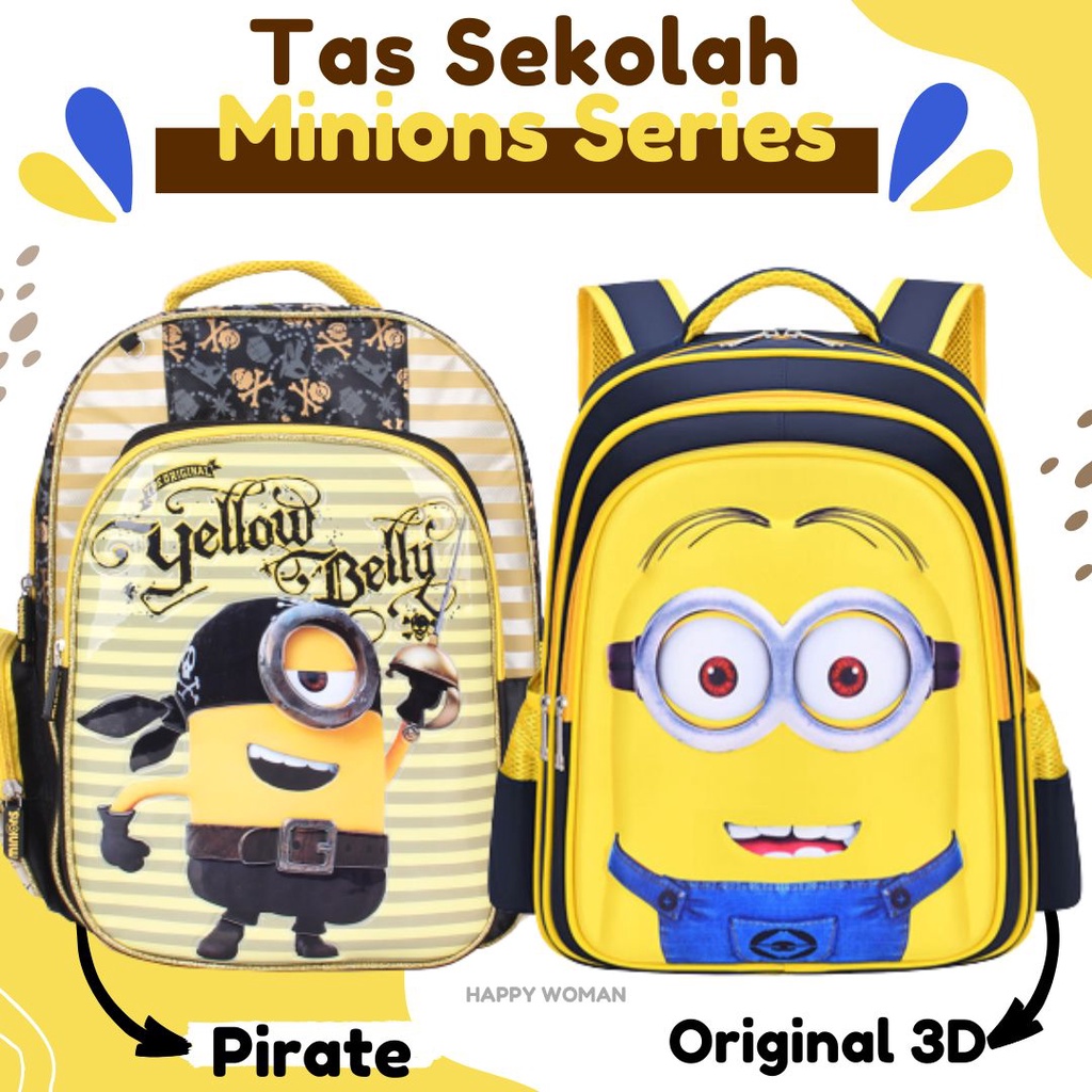 Tas Ransel Minion Tas Sekolah Bag School Minions Tas Karakter Minions Tas Sekolah Anak Laki Laki Perempuan