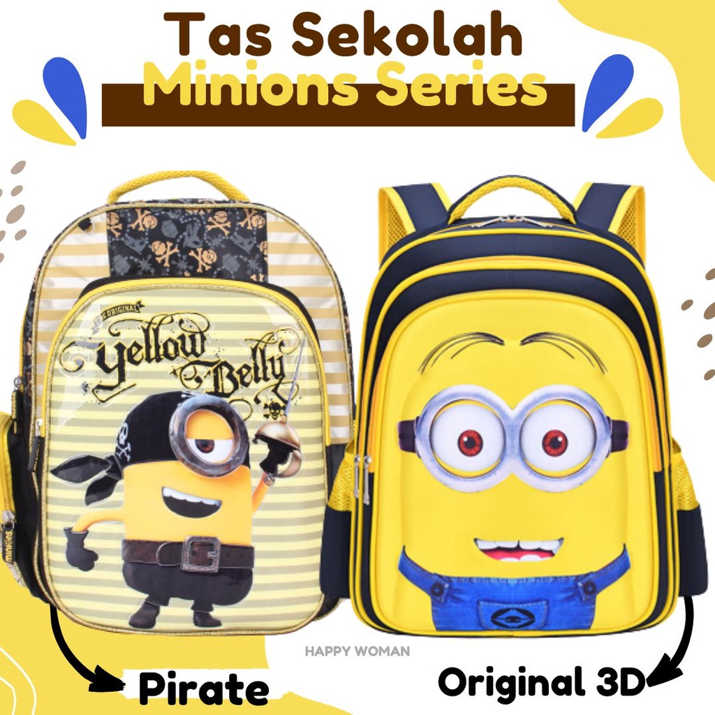 Tas Ransel Minion Tas Sekolah Bag School Minions Tas Karakter Minions Tas Sekolah Anak Laki Laki Perempuan