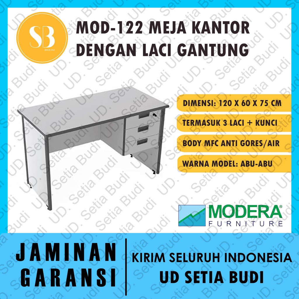 Meja Kantor / Kerja / Tulis + Laci Gantung Modera MOD 122 M-Class