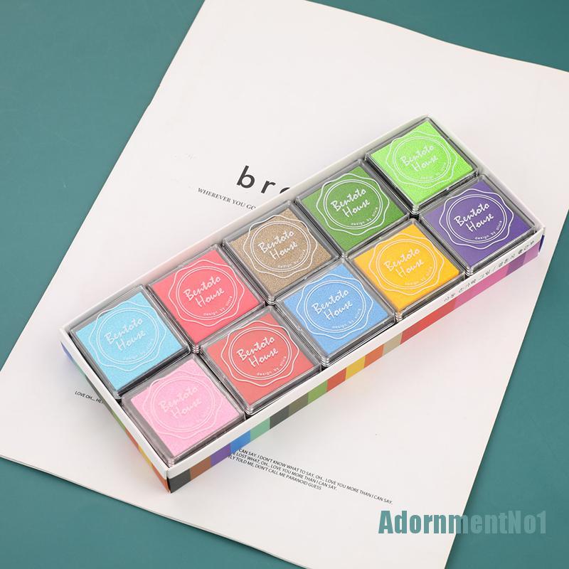 (AdornmentNo1) 20pcs / Set Pad Tinta Stempel Multiwarna Untuk Kerajinan Tangan / Scrapbook DIY