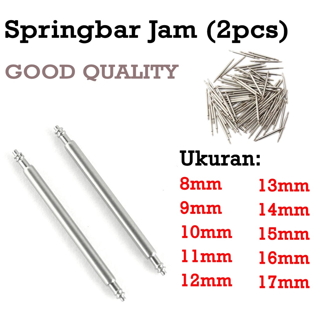 SPRING BAR Jam tangan Springbar watch strap 8mm 10mm 12mm 14mm 16mm Pen Stainless Steel