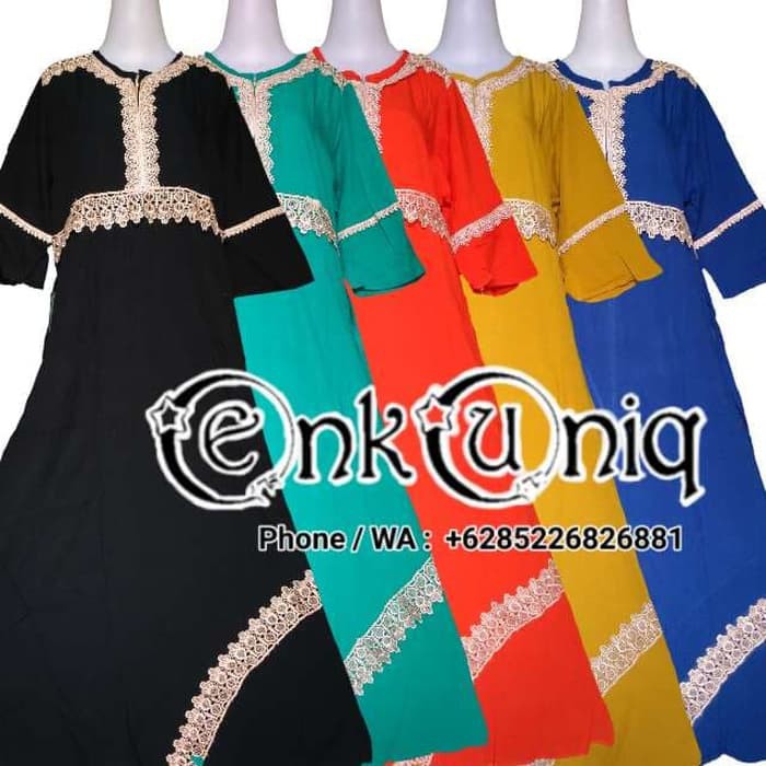 Batik Pekalongan / Daster Panjang Batik / Busana Muslim Batik - Kuning