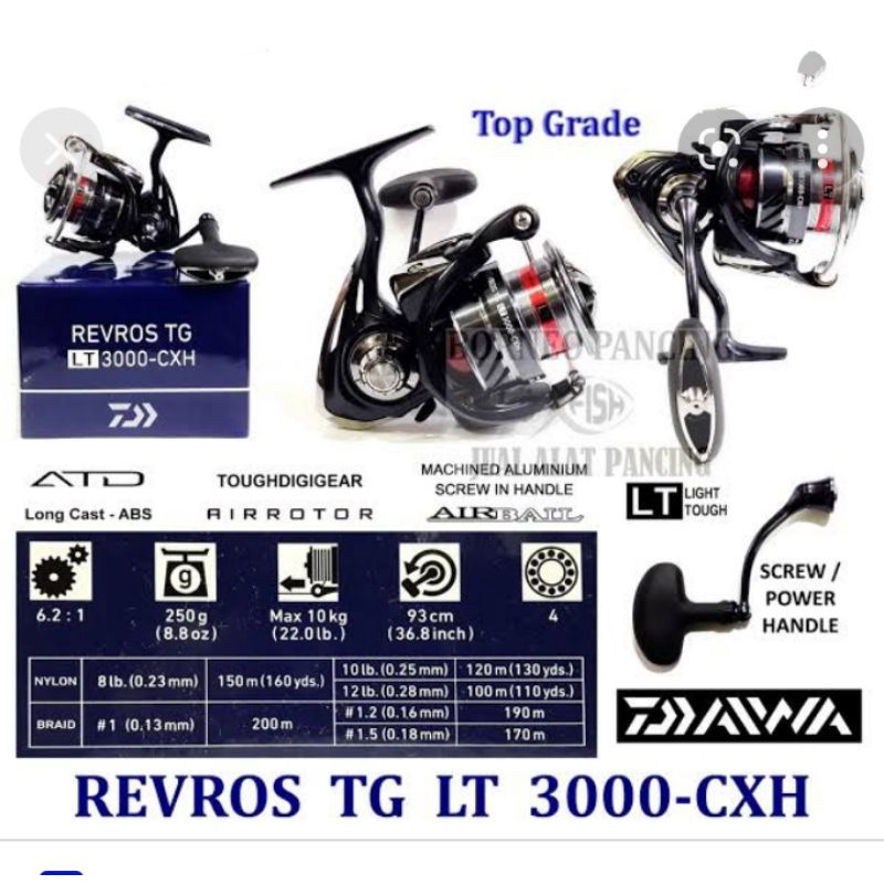 REEL DAIWA REVROS TG LT 1000,2000,3000-CXH