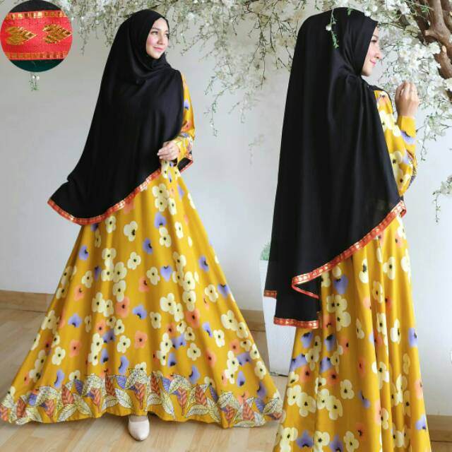 FC- Voiza syari Gamis (Real pic)  (TERSEDIA 3 WARNA)