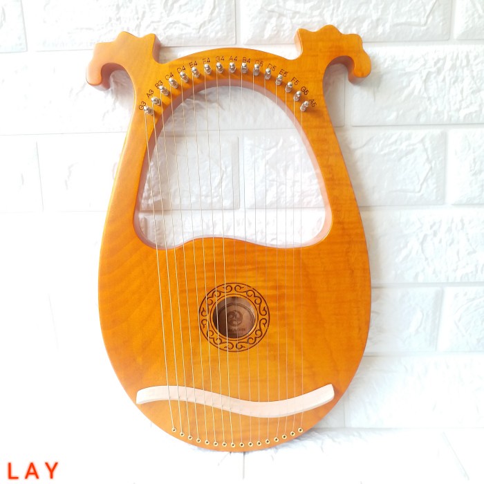 {suhadistore} Lyre Mini Harp 16 Strings Harpa Kecapi - Cokelat Berkualitas