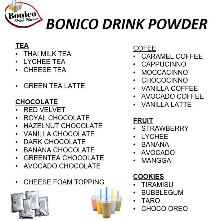 

Teh-Bubuk- BONICO MANGGA drink powder 250gr Bubuk minuman MANGO milk shake -Dijamin-Halal.