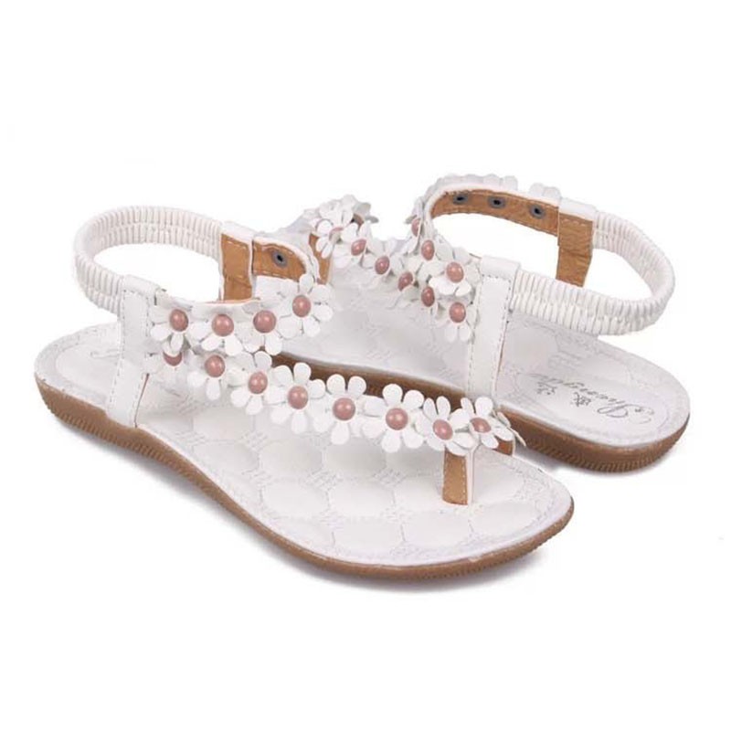 Fashion Wanita Sepatu Sandal  Flat Casual Strap T Gaya 