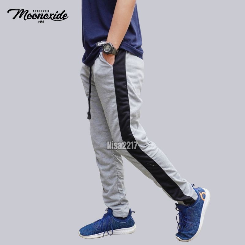 Celana Jogger Pria Wanita Unisex List Resleting | Celana panjang jogger Pria Wanita | Jogger Moonoxide