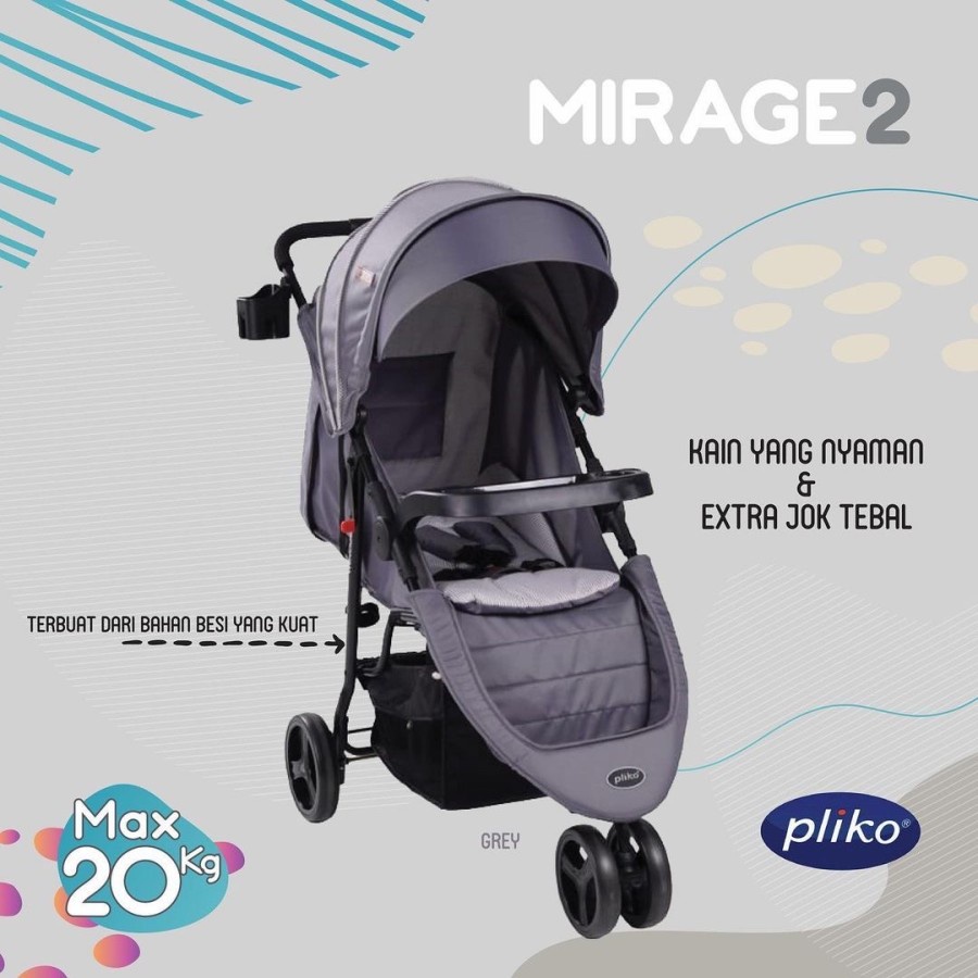 Stroller Pliko Mirrage 2 PK 559 Kereta Bayi Roda Tiga Pliko Mirrage