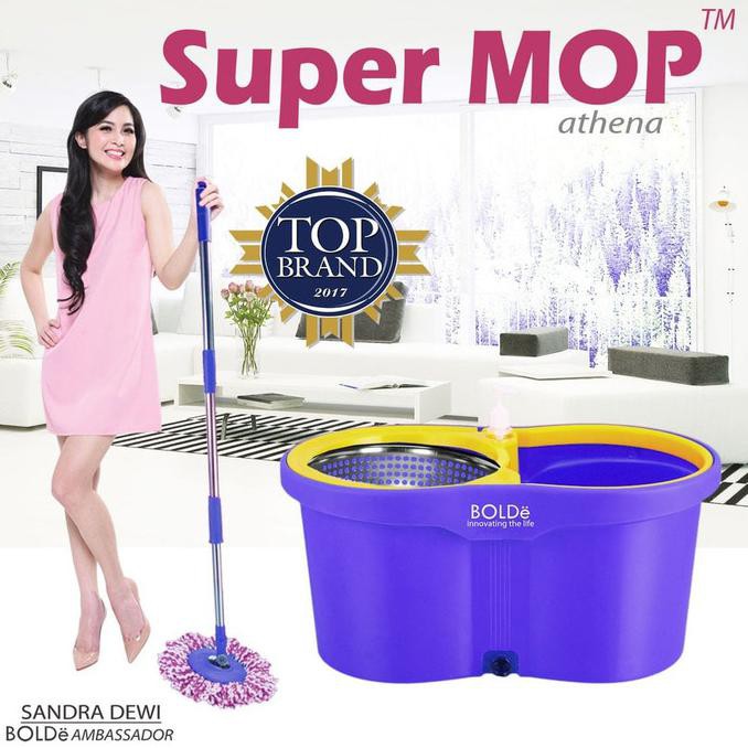ALAT PEL LANTAI SUPER MOP ATHENA Bolde Original Wonder Magic Mop Putar