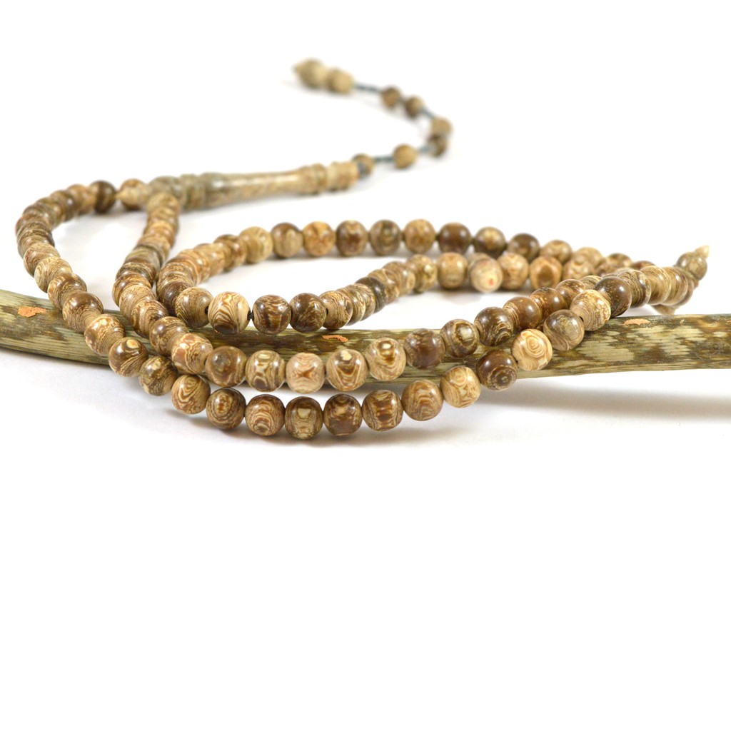 ICBEADS Tasbih Muslim Natural Original Tali Arus Putih