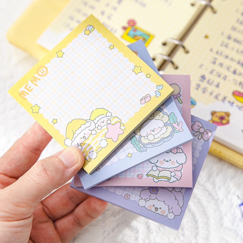 80 Lembar Sticky Note Mini Bentuk Kartun Anjing Lucu