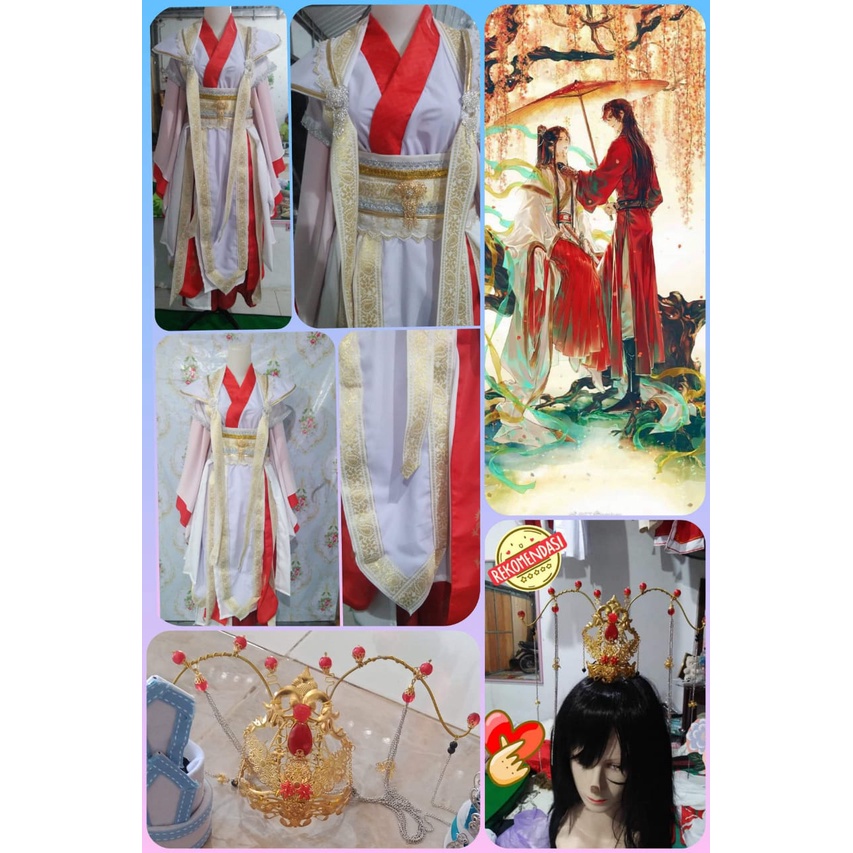 Xie Lian Heaven official blessing Tian Guan Ci Fu Cosplay Costume/Dianxia Crown Prince ver/ Hanfu Cowok