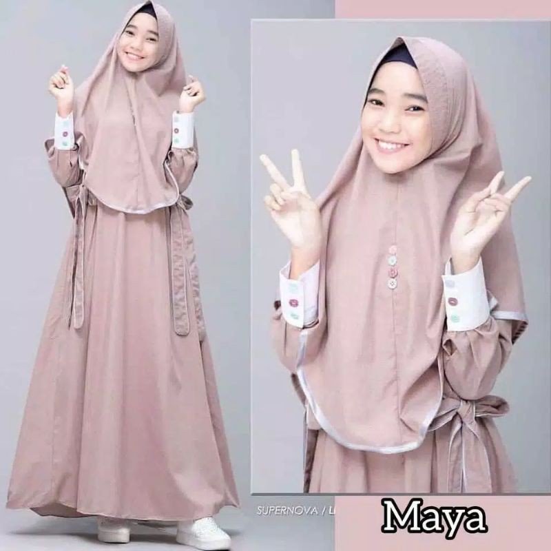 MAYA KIDS SYARI SET FASHION MUSLIM REMAJA BAJU GAMIS TERLARIS