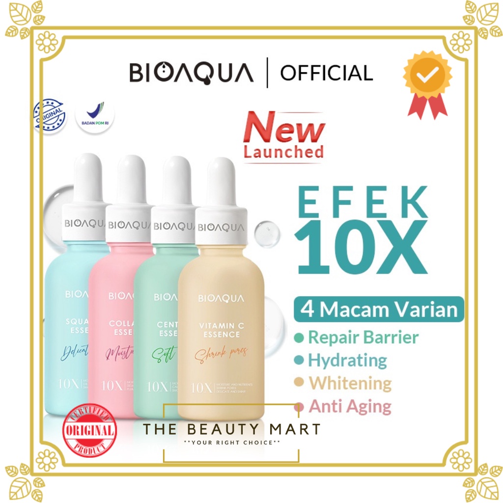 BIOAQUA Efek 10X Serum Series | 10x essence Face Serum | Collagen, Moisturizing, Vit C, Squalane