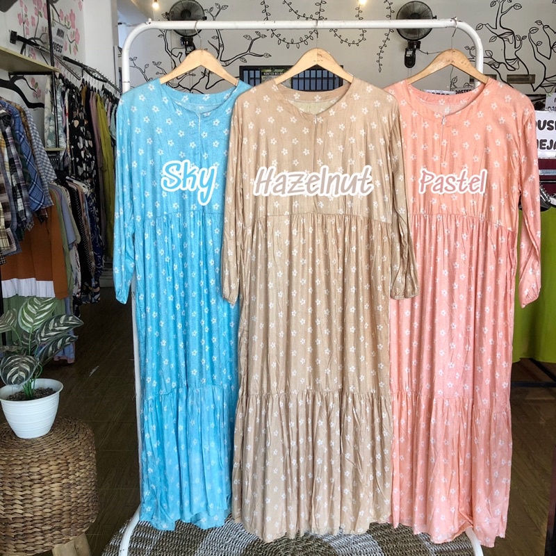 BTC_SOLO01 || FLOWY DRESS DAIMA ANYELIR || DRESS MOTIF BAAN KATUN RAYON BUSUI || HOMEYDRESS MOTIF TE