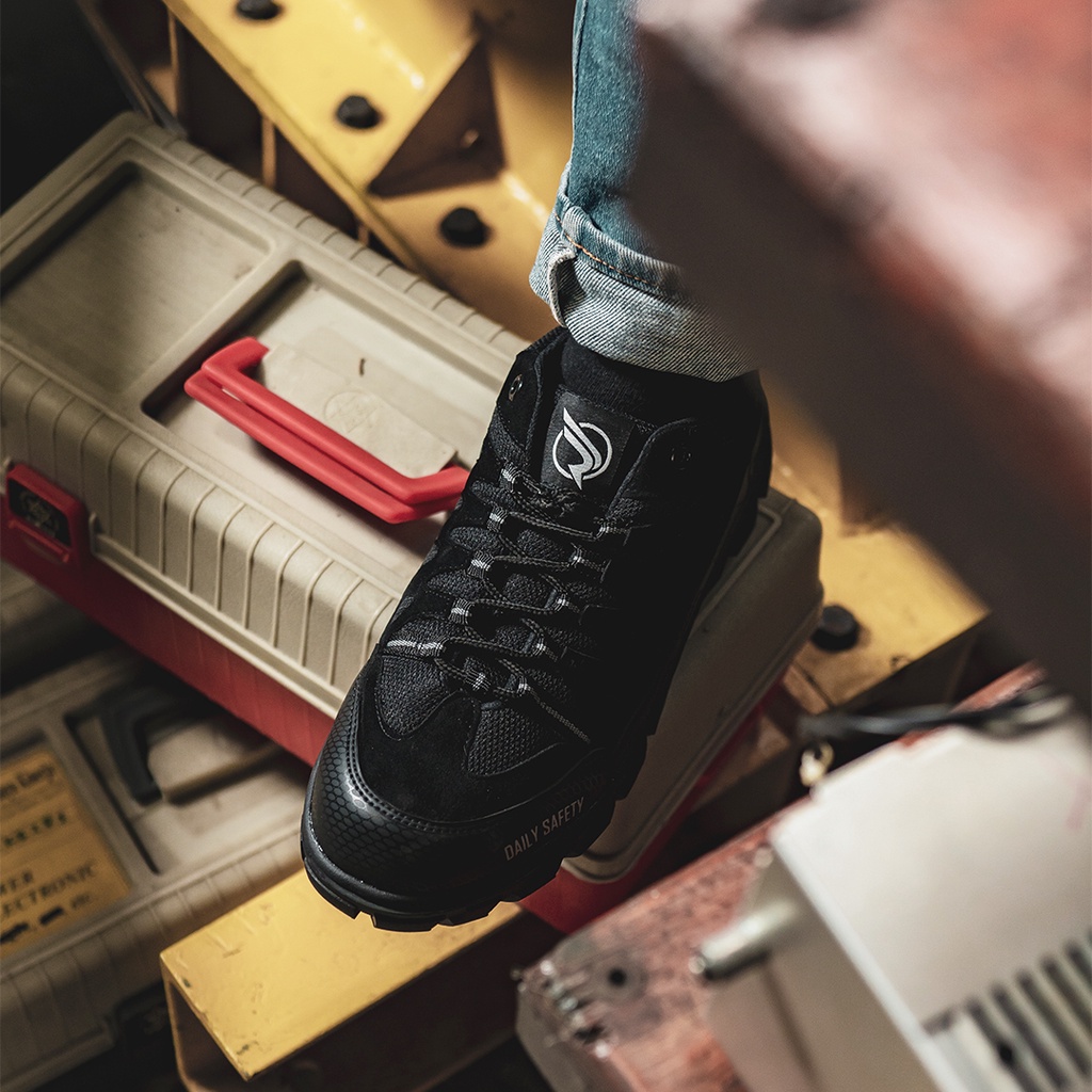 REISEN GEAR - MAMBA | Sepatu safety boots ujung besi dengan telapak besi sefty buts cocok untuk sepatu proyek dan sepatu gunung