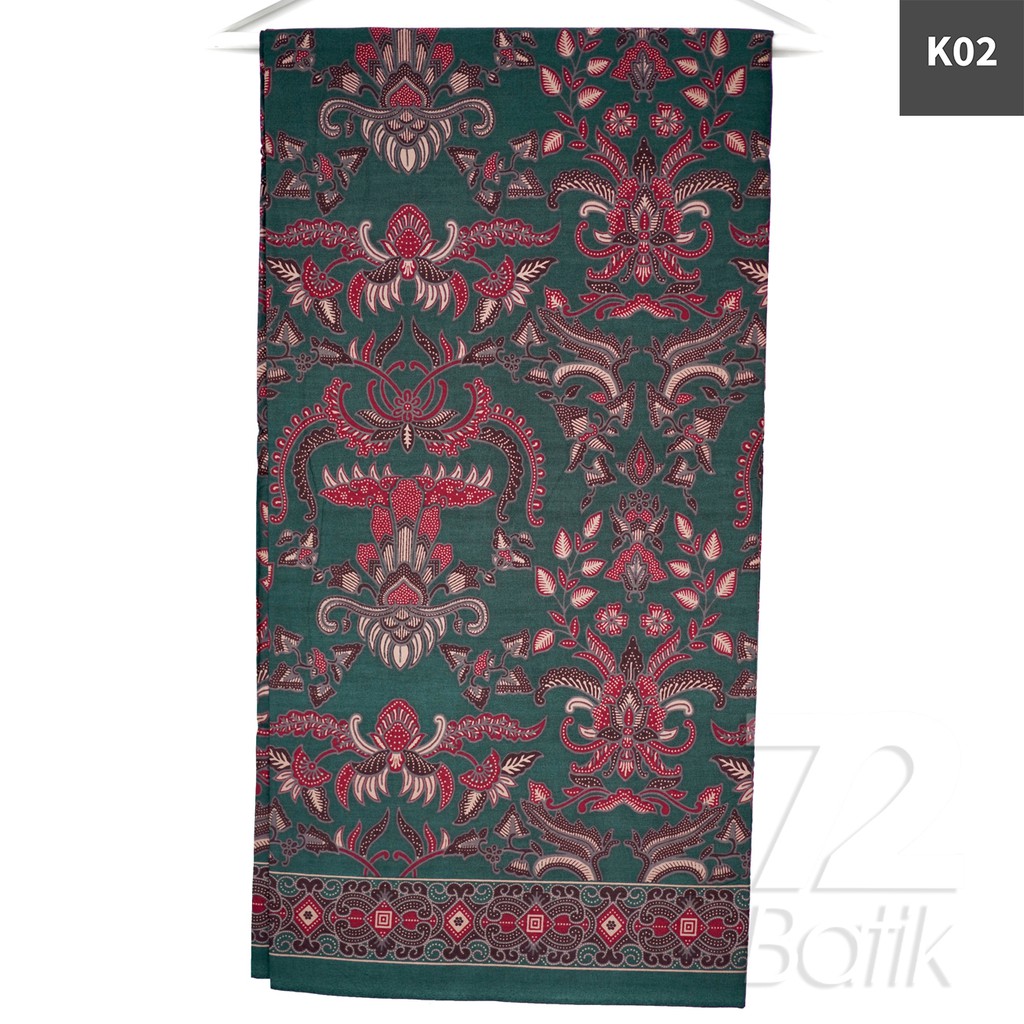 KAIN BATIK PREMIUM Bahan Katun Motif Kembang Warna Hijau Ijo 726323 Cap 72 Jarik Jarit Samping Kebat Panjang Batik Katun Modern Premium Bahan Seragam Batik Pernikahan Kantor Keluarga Murah Kamen Jadi Batik Bali Lembaran