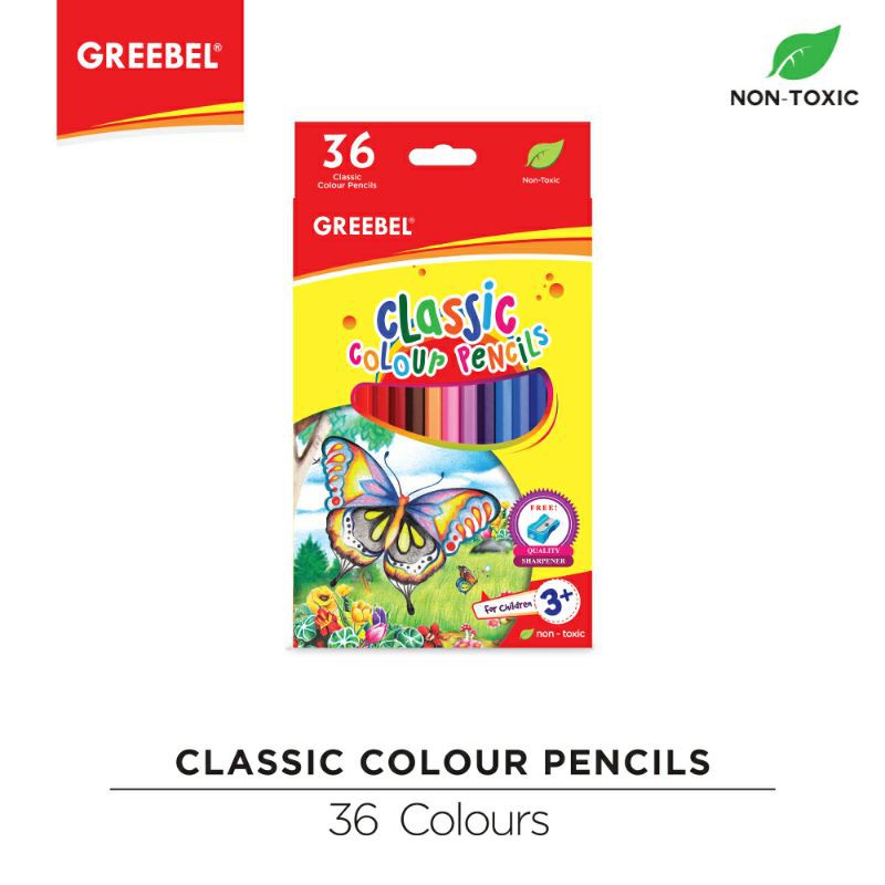 PENSIL WARNA WARNA CERAH BAHAN KUAT GREEBEL / GREEBEL  7036 Hexagonal