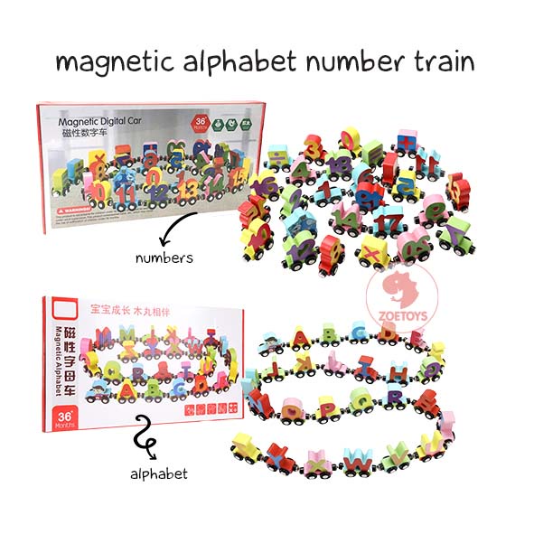 Zoetoys Magnetic Alphabet Numbers Letter Train | Mainan Kereta Huruf Angka | Mainan Edukasi Anak | Cari Kado | Cari Kado Natal