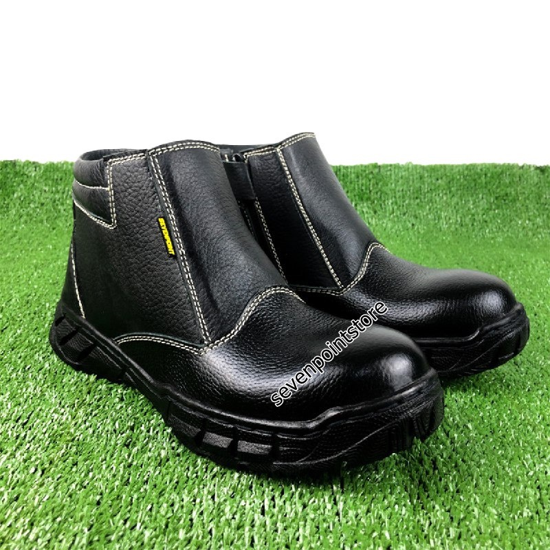 Sepatu Safety Boots Pria Kulit Asli Ujung Besi Baja Sefty Cowok Septy Proyek Spatu Septi Lapangan Industry