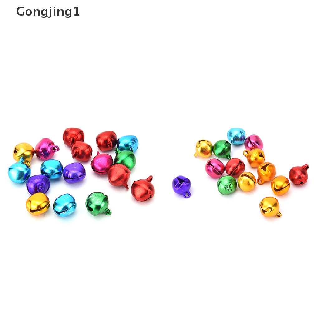 Gongjing1 100pcs / Set Lonceng Kecil Warna-Warni Untuk Dekorasi Liontin / Kerajinan Tangan DIY