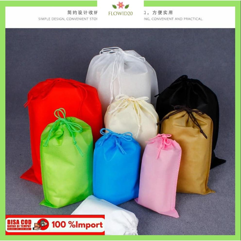 Kantong serut spunbond dustbag tas sepatu kantong parfum pouch serut tas kosmetik pouch kosmetik