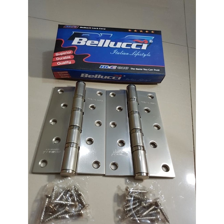 Engsel 5 inc Stainless tebal/ Engsel 5 Inch Stainless Tebal BELLUCCI BLC BELUCI / ENGSEL STANLIS engsel jendela engsel pintu,kunci pintu/jendela ORIGINAL anti karat bergaransi tebal kuat kupu2