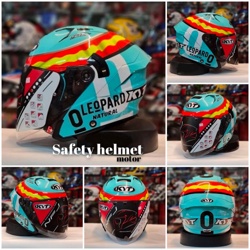 Helm Half Face KYT NF-J MOTIF JAUME LEOPARD (ongkir 2kg)