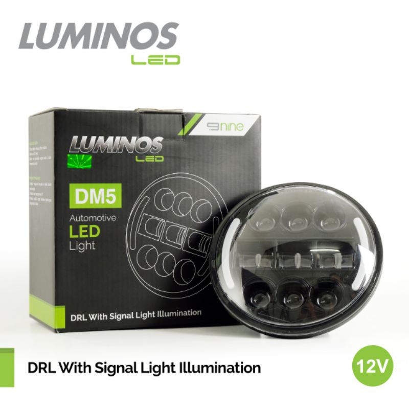 LAMPU LED DEPAN MOTOR LUMINOS 9NINE DAYMAKER CUSTOM HARLEY 5.75 INCH 40 WATT