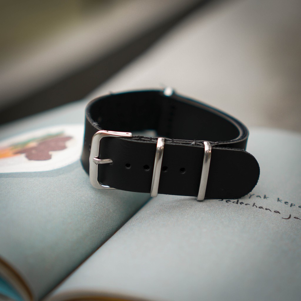 Watchlah PU Leather Nato Strap - Black