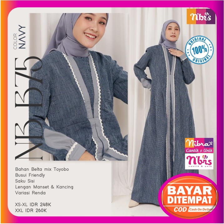 Gamis Nibras Promo Gamis Nibras Terbaru 2022 Baju Dress Dres Wanita Dewasa Muslim Syari Busui Bahan 