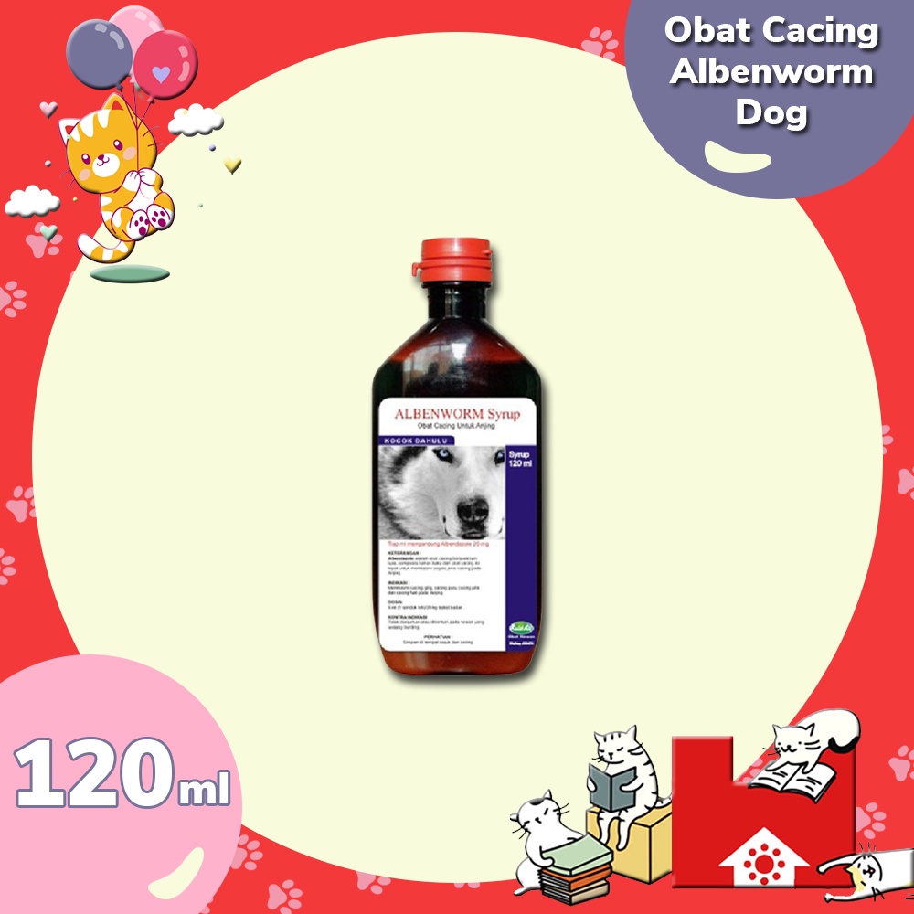 Promo ALBENWORM SIRUP 120ml - Obat cacing kucing anjing syrup 120 ml