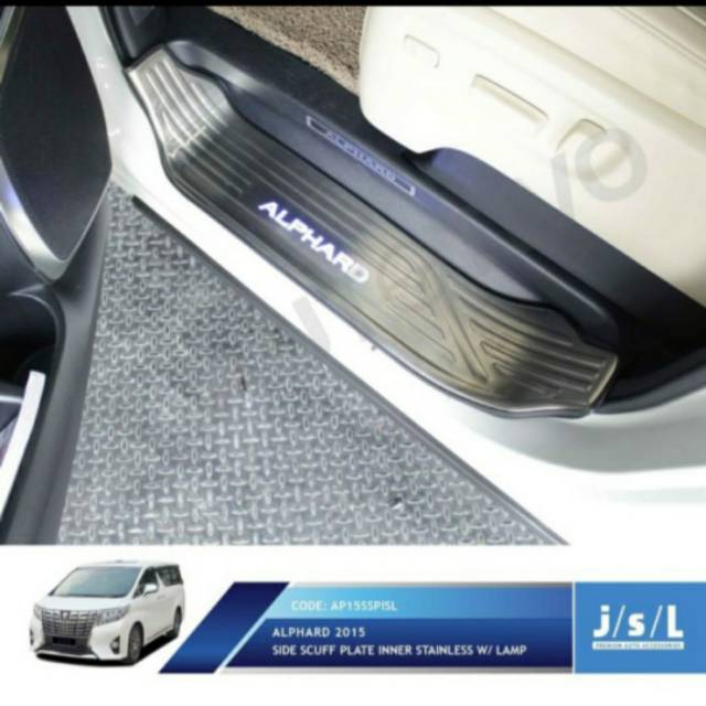 Sillplate samping all new Alphard /side scuff plate stainless lampu jsl