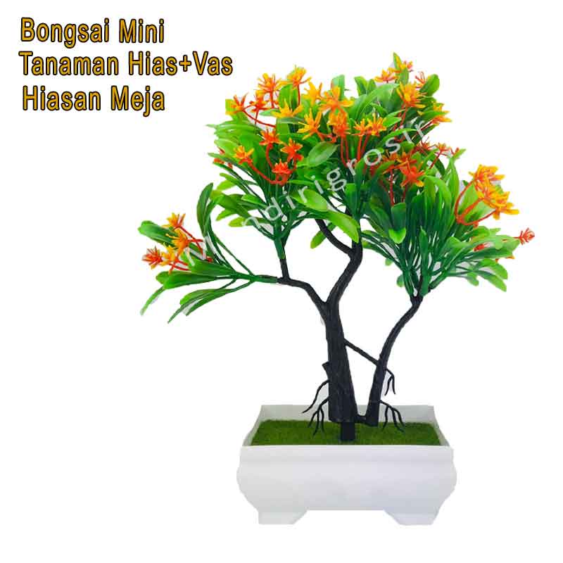 Tanaman hias * Bongsai mini * Penghias meja * Bunga+Vas