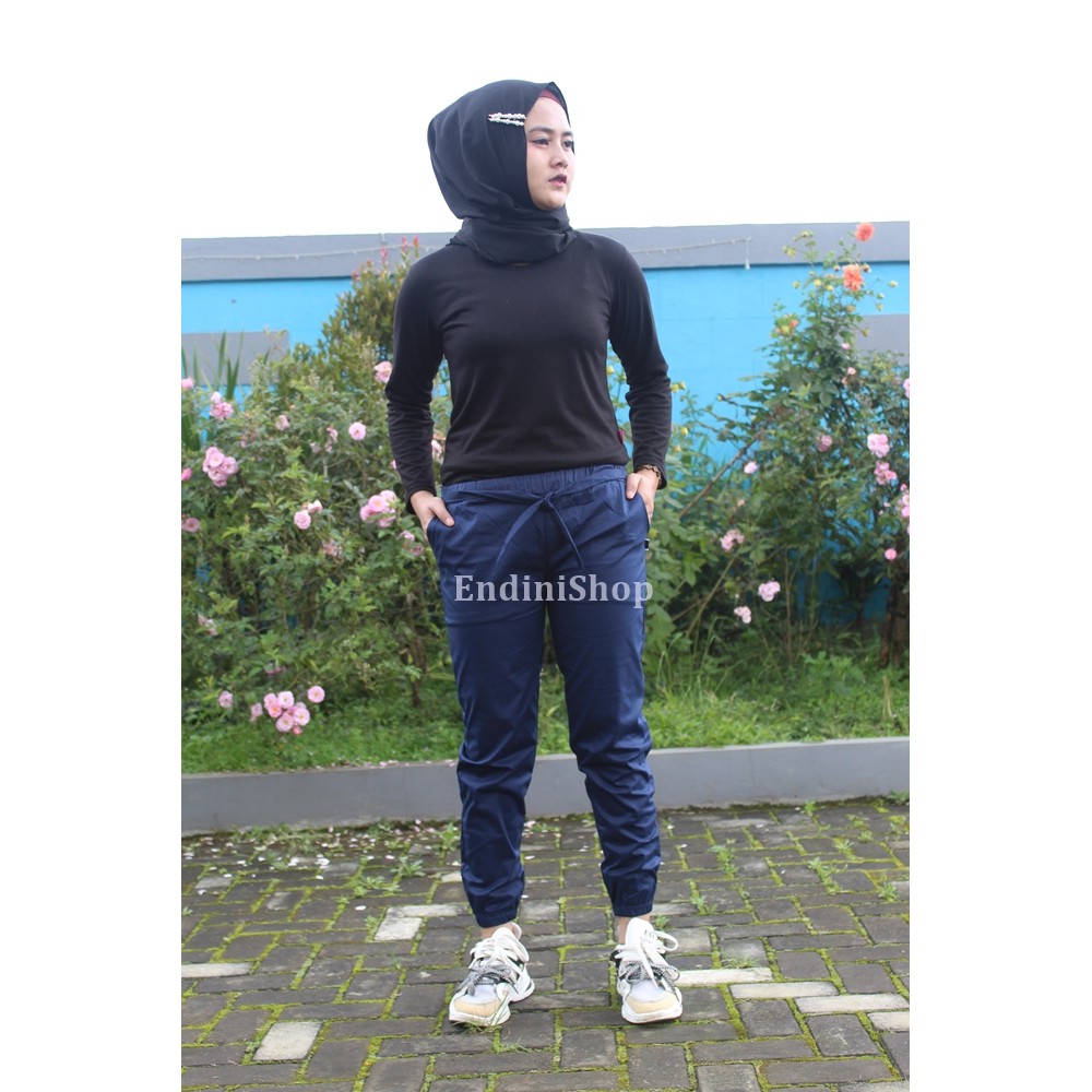 JOGGER PANTS KATUN STRECTH Wanita | Jogger Pants Katun Stretch [ Bahan Melar/Elastis ]